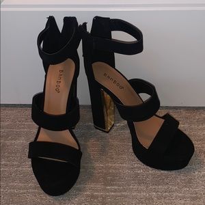 Black Bamboo Heels